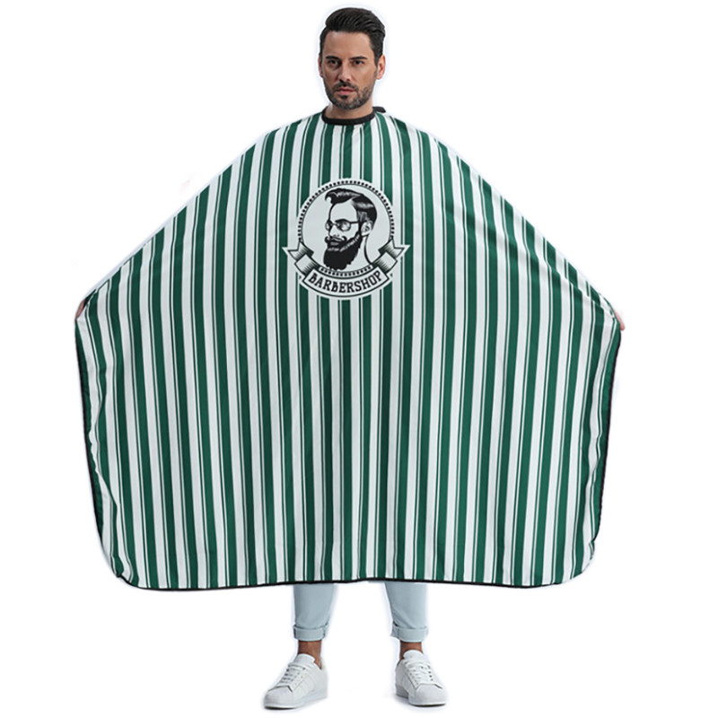 Maxi cape barbe rayée verte